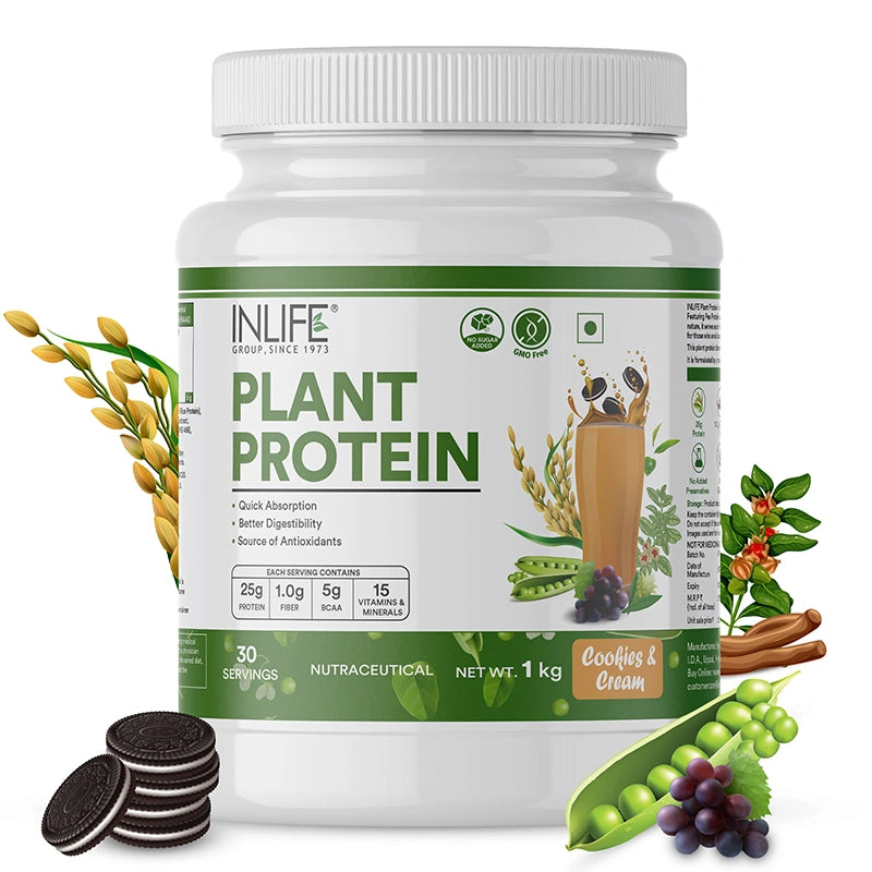 Inlife Plant Based Protein Powder Supplement | 25gms Protein