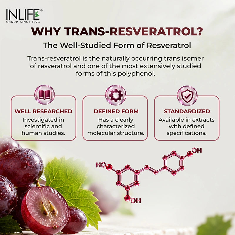Inlife Natural Trans Resveratrol from Japanese Knotweed, Vegetarian Capsules