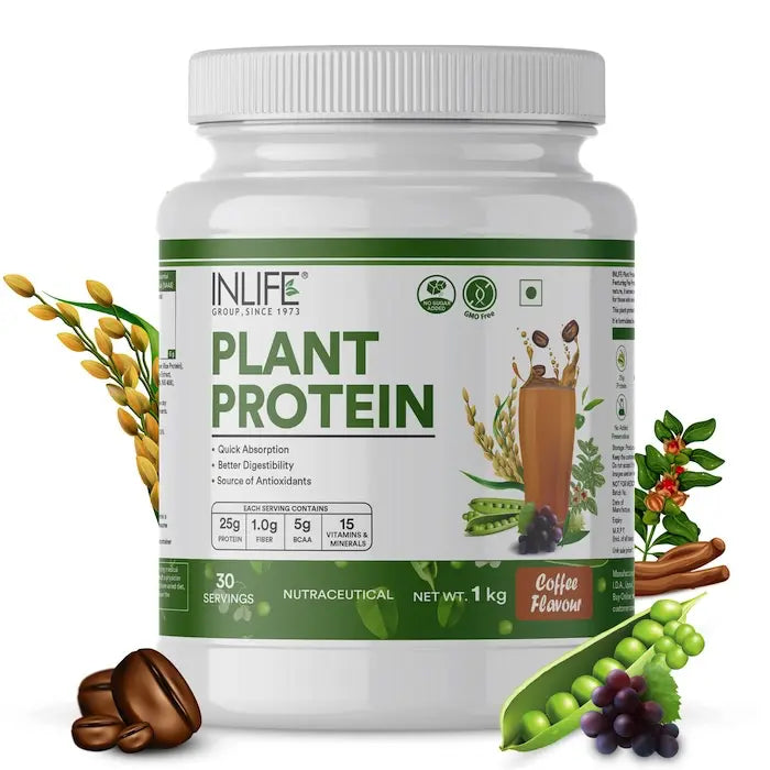 Inlife Plant Based Protein Powder Supplement | 25gms Protein
