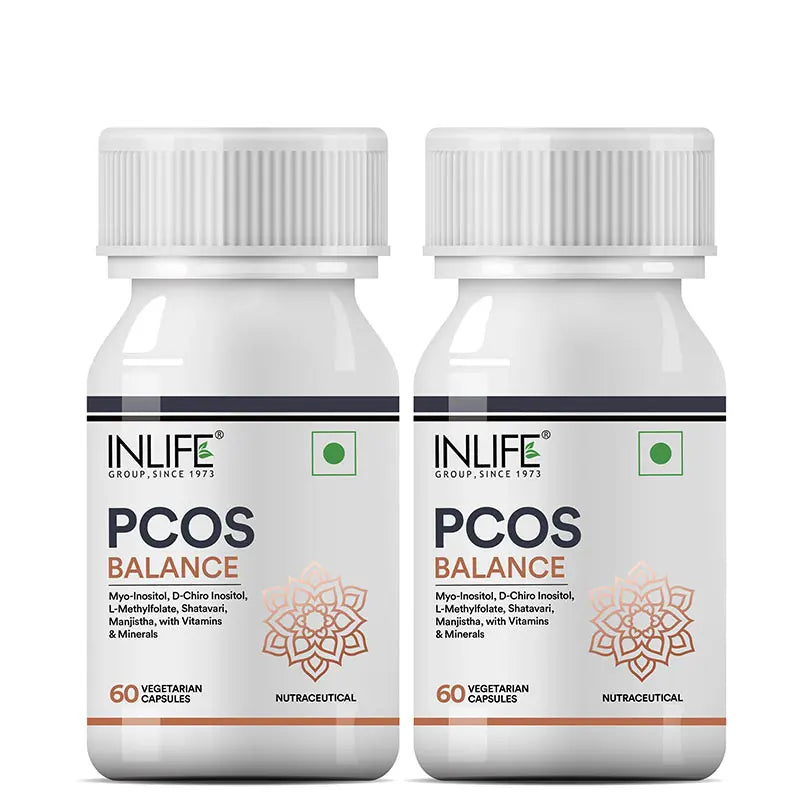 Inlife PCOS Balance Supplement for Women, Veg. Capsules