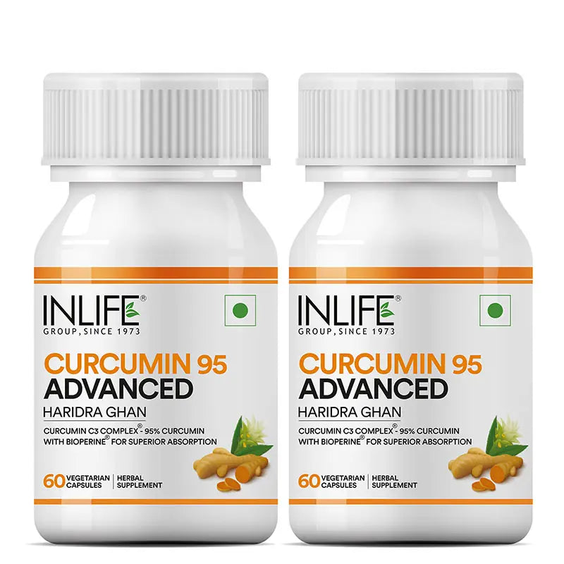 Inlife Curcumin (95% Curcuminoids) with Piperine (Bioperine), 500 mg | Veg. Capsules
