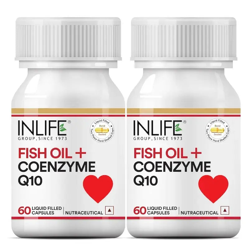 Inlife Fish Oil with CoQ10 Supplement, Liquid-Filled Capsules