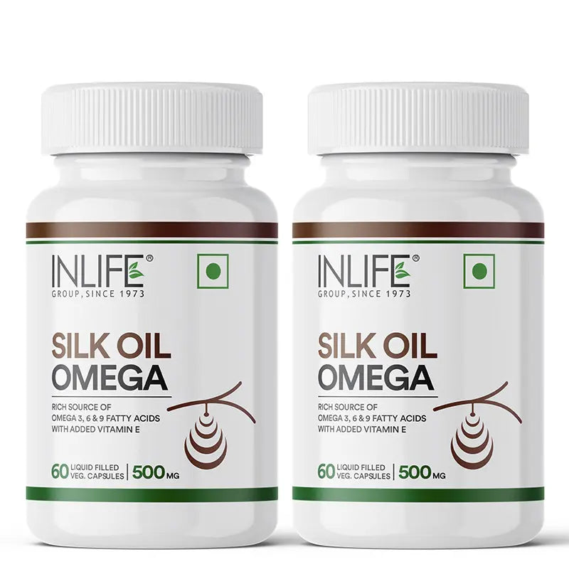 Inlife Silk Oil Veg. Omega 3 6 9 Capsules | 500mg | 60 Veg. Capsules