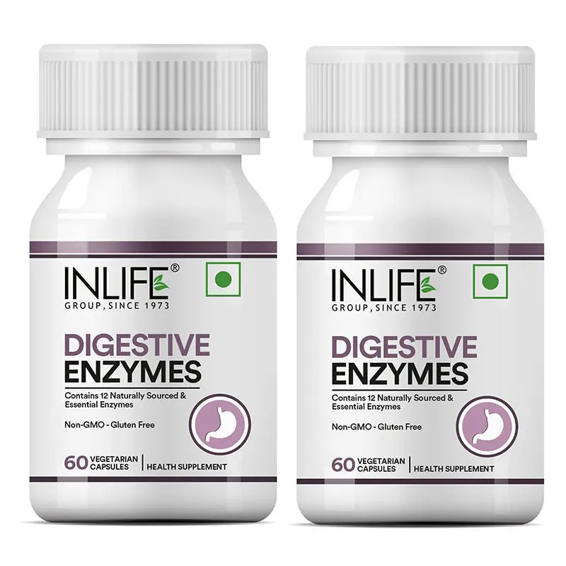 Inlife Digestive Enzymes Supplement | 60 Vegetarian Capsules