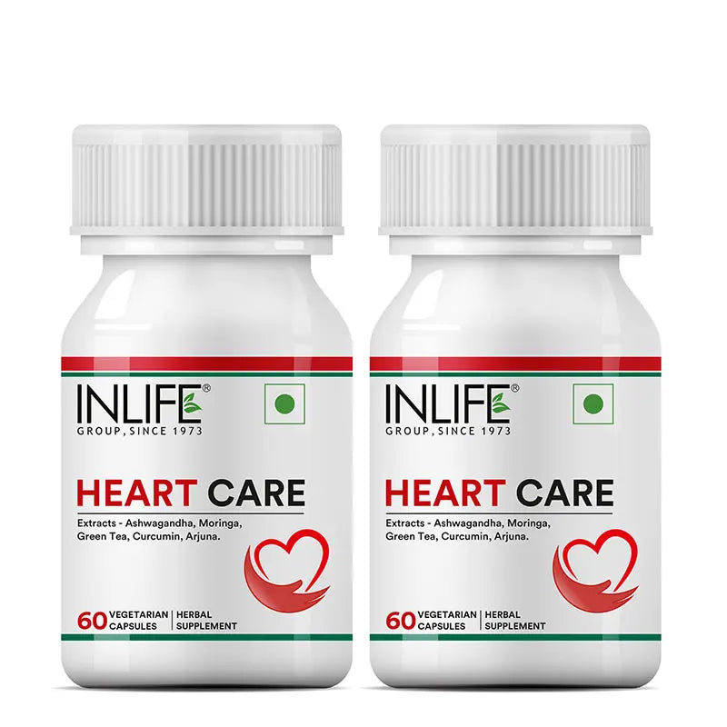 Inlife Heart Care Supplement | 500mg | Veg. Capsules