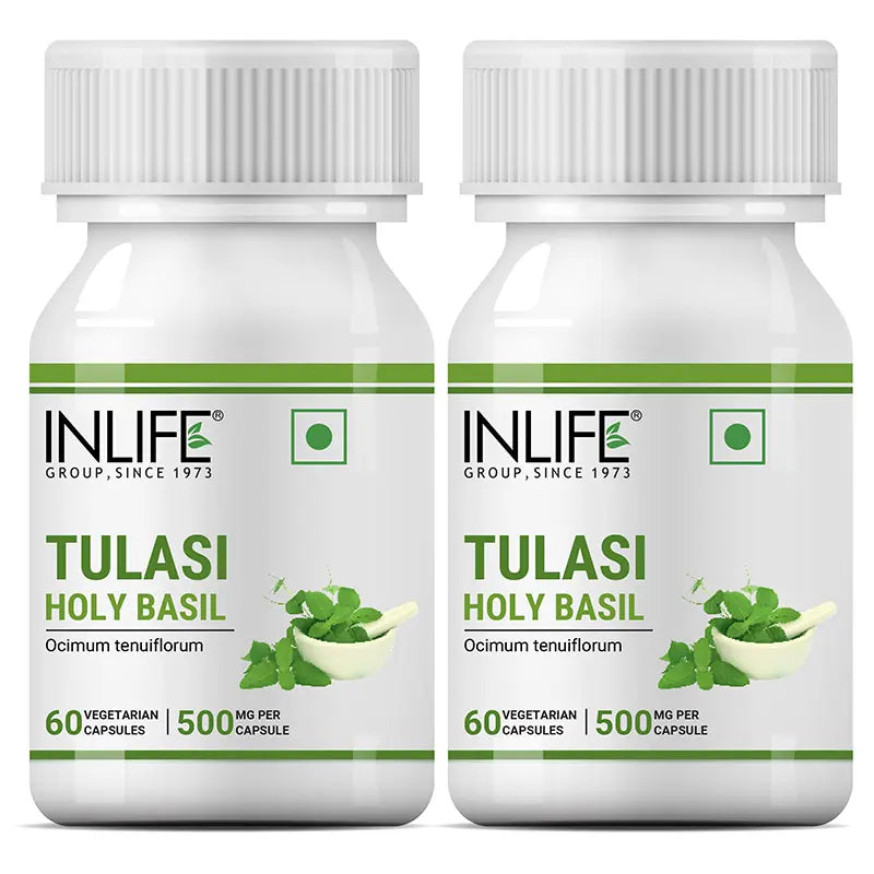 Inlife Tulsi (Tulasi) Holy Basil Extract Supplement | Veg. Capsules