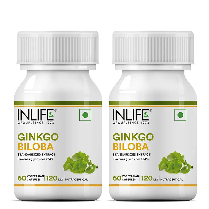 Inlife Ginkgo Biloba Supplement, 120mg - 60 Veg. Capsules