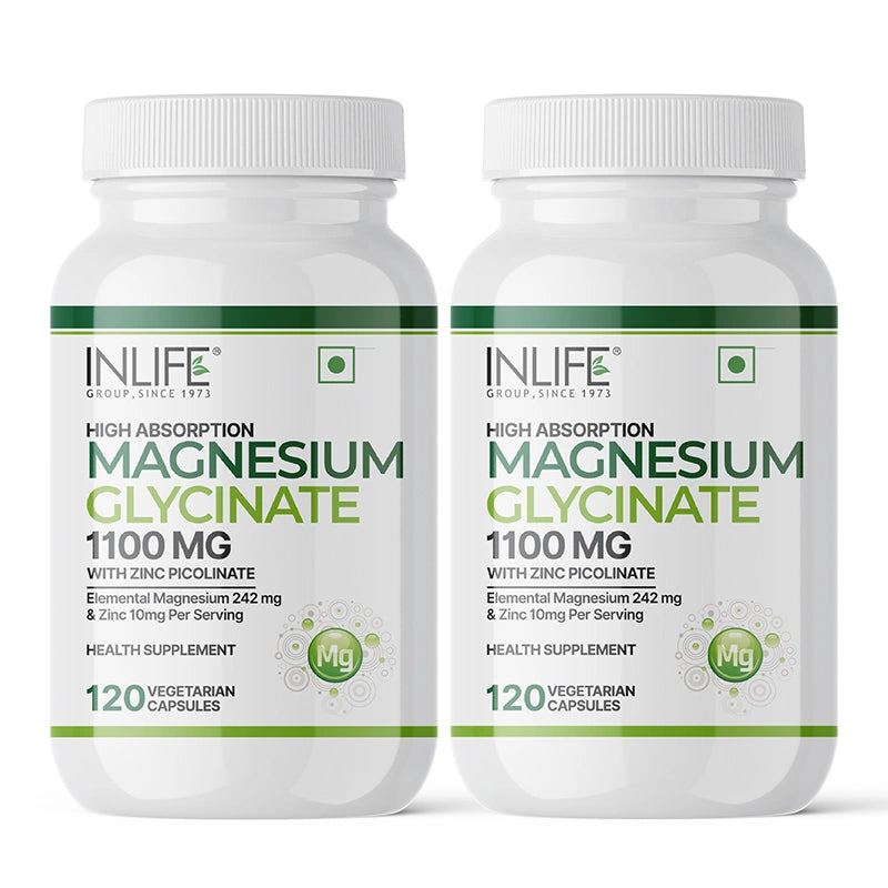 Inlife Magnesium Glycinate 1100 mg with Zinc Capsules