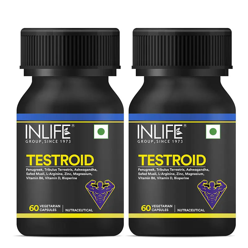Inlife Testroid Supplement for Men | Veg. Capsules