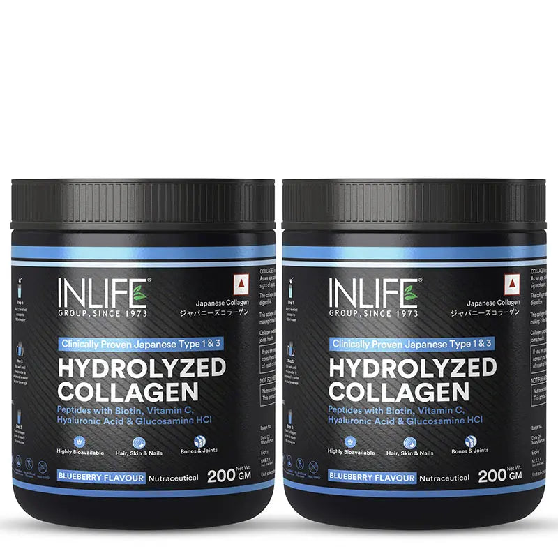 Inlife Hydrolyzed Japanese Collagen Peptides, with Biotin, Hyaluronic Acid & Glucosamine HCl, Powder