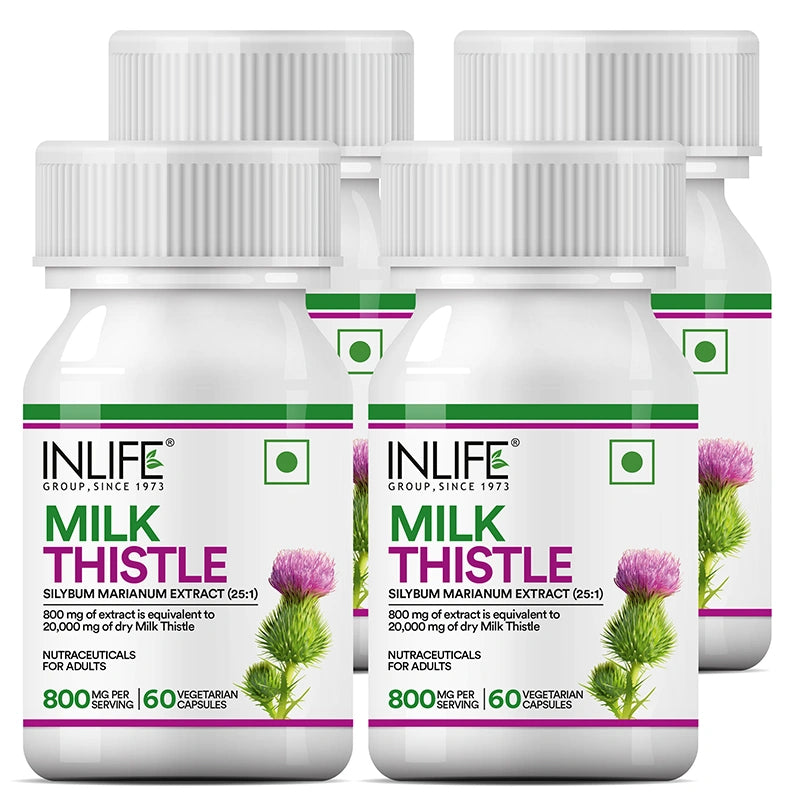 Inlife Milk Thistle 800mg (>80% Silymarin) Capsules