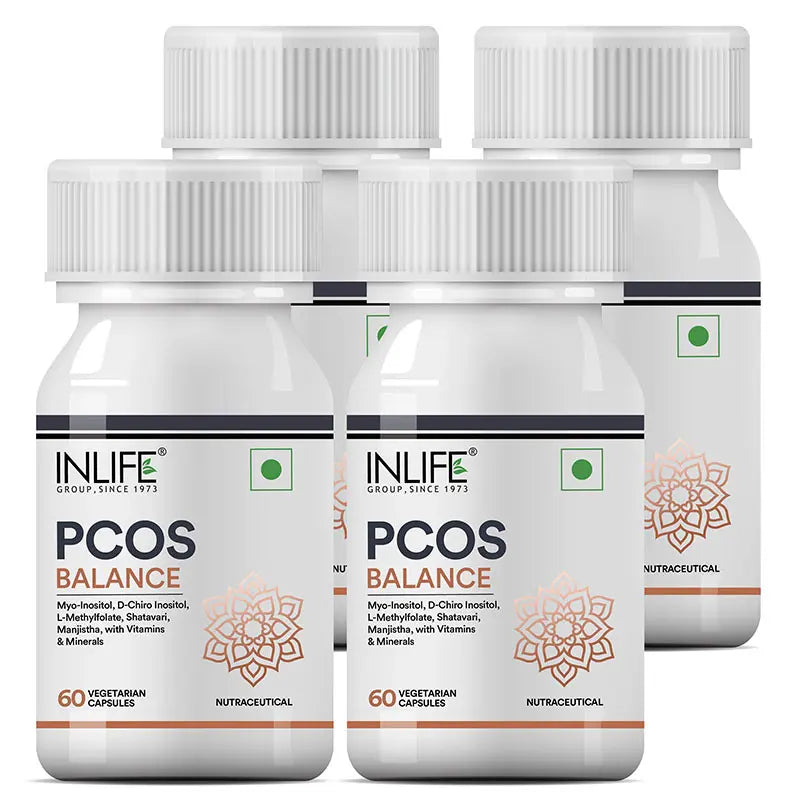 Inlife PCOS Balance Supplement for Women, Veg. Capsules
