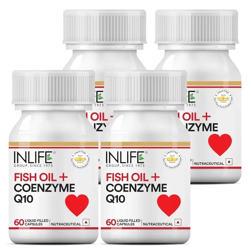 Inlife Fish Oil with CoQ10 Supplement, Liquid-Filled Capsules