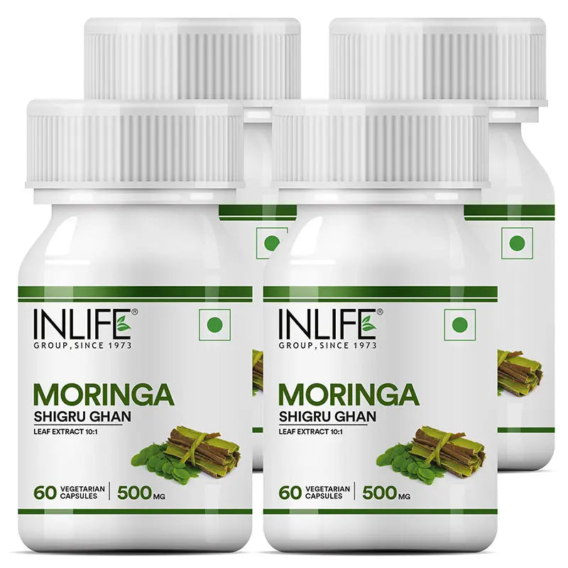 Inlife Moringa Leaf Extract Supplement | 500 mg | Veg. Capsules.