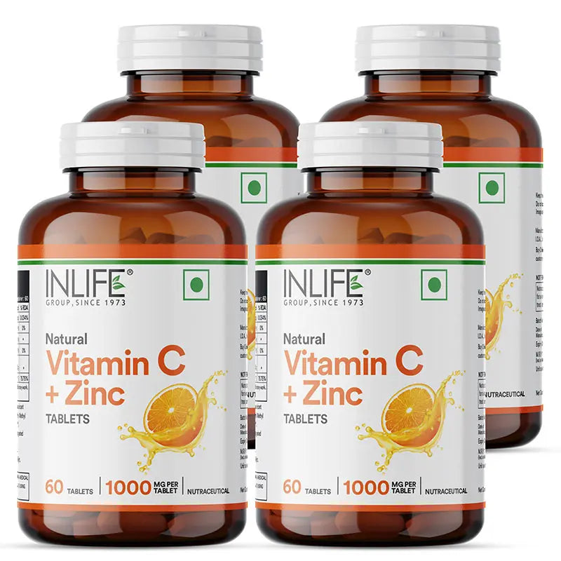 Inlife Natural Vitamin C Amla Extract with Zinc Supplement| 60 Tablets