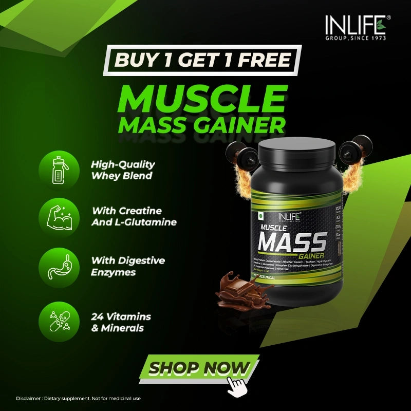 Inlife Muscle Mass Gainer Protein Powder Supplement
