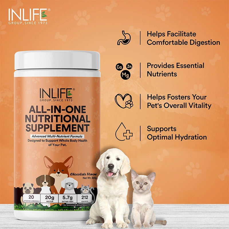 Inlife Nutritional Meal Mix Powder for Dogs, Cats, Pets | Advanced Multi-Nutrient Formula