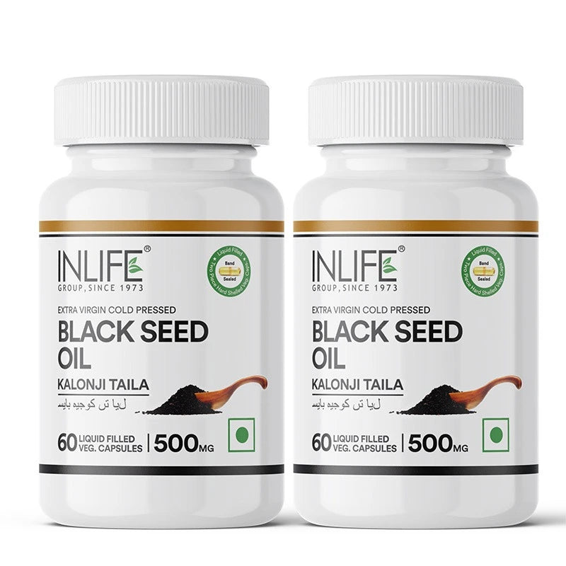 Inlife Black Seed Oil Supplement | Kalonji Oil Capsules | 500mg | Veg. Capsules