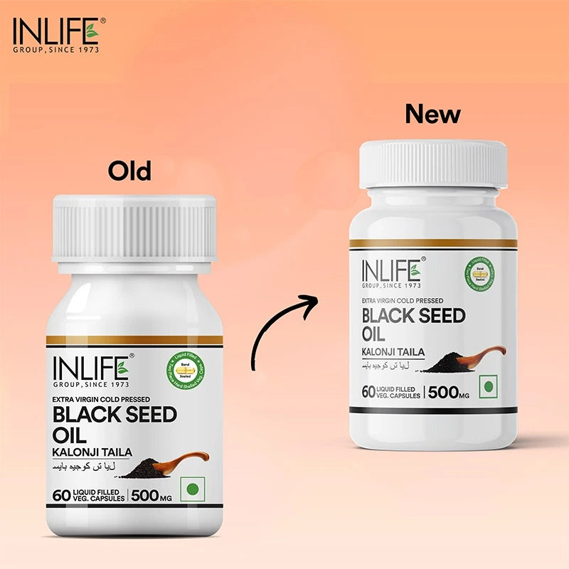 Inlife Black Seed Oil Supplement | Kalonji Oil Capsules | 500mg | Veg. Capsules
