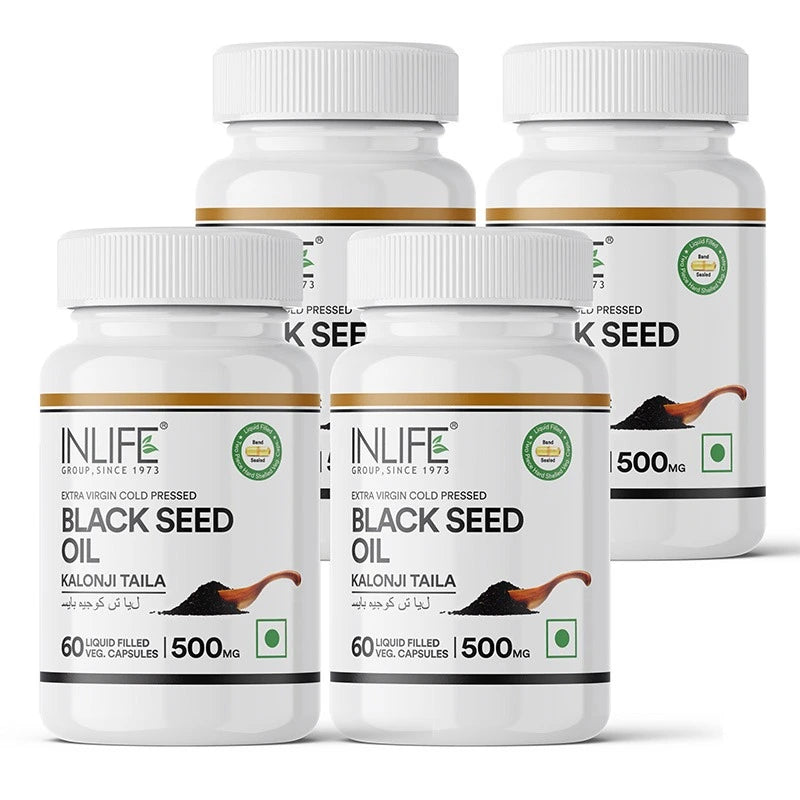 Inlife Black Seed Oil Supplement | Kalonji Oil Capsules | 500mg | Veg. Capsules