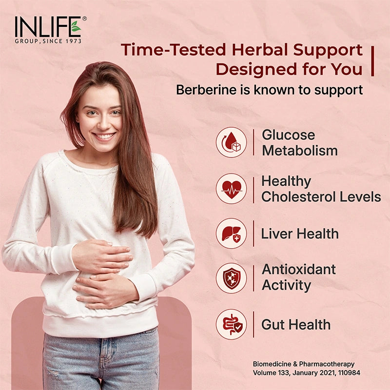 Inlife Berberine HCl 500mg Capsules