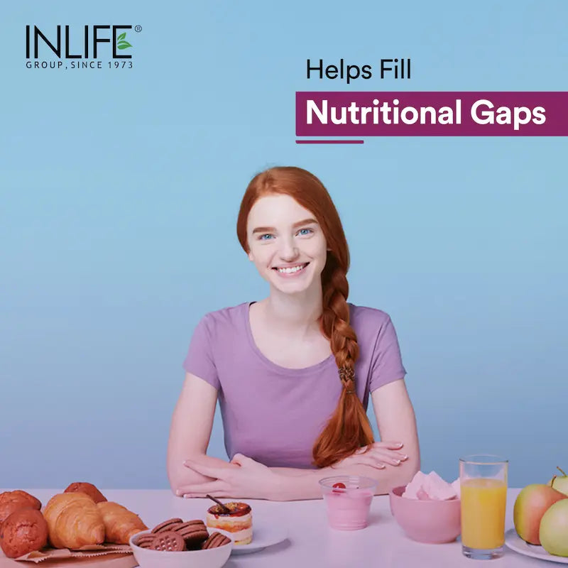 Inlife Multivitamin and Minerals Supplement with Ginseng, Grape Seed, Lutein & Probiotics | Vegetarian Tablets