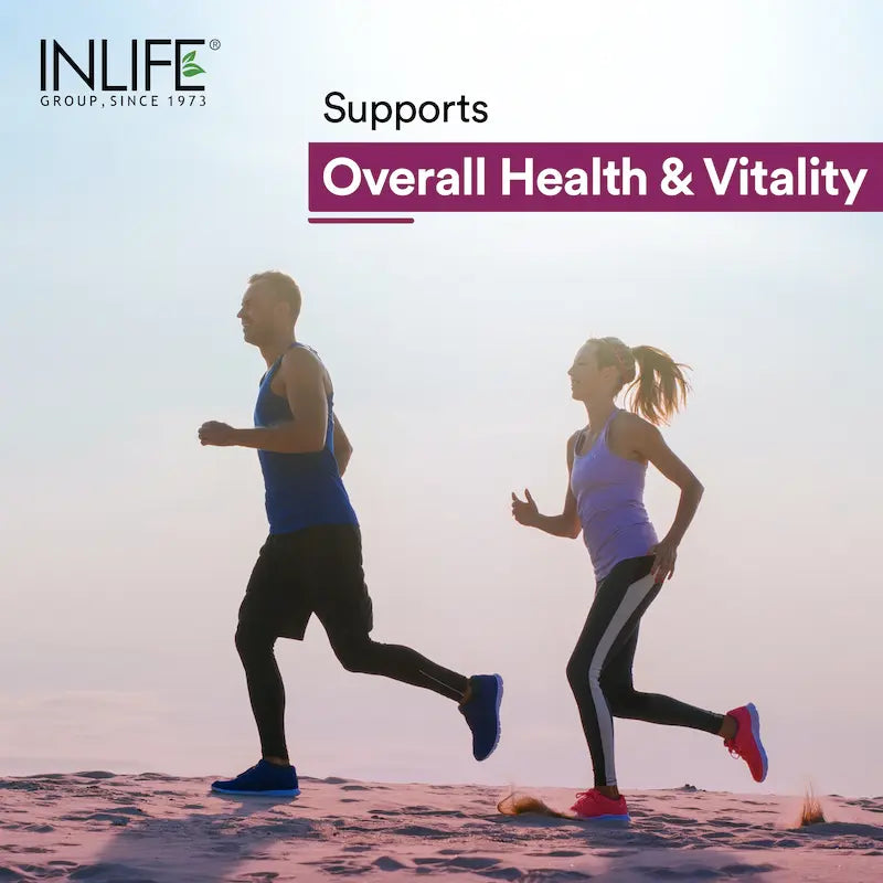 Inlife Multivitamin and Minerals Supplement with Ginseng, Grape Seed, Lutein & Probiotics | Vegetarian Tablets