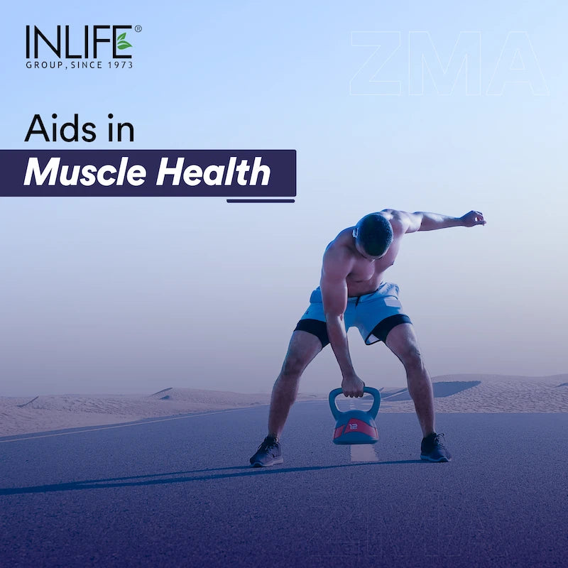 Inlife ZMA- Zinc Magnesium Aspartate and Vitamin B6 Supplement for Men and Women | Muscle Recovery and Sleep Support Supplement | Vegetarian Tablets