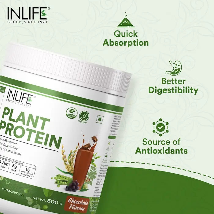 Inlife Plant Based Protein Powder Supplement | 25gms Protein