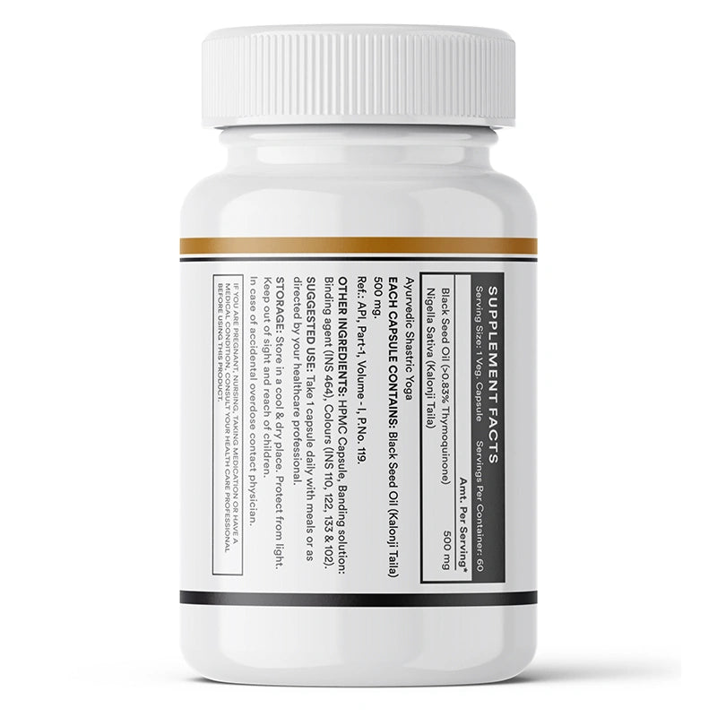 Inlife Black Seed Oil 500 mg, veg. capsules
