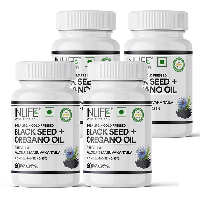 Inlife Black Seed Oil with Oregano, Veg Liquid Filled Capsules