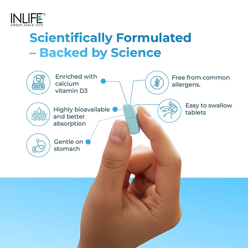 Inlife calcium vitamin d3 key features image