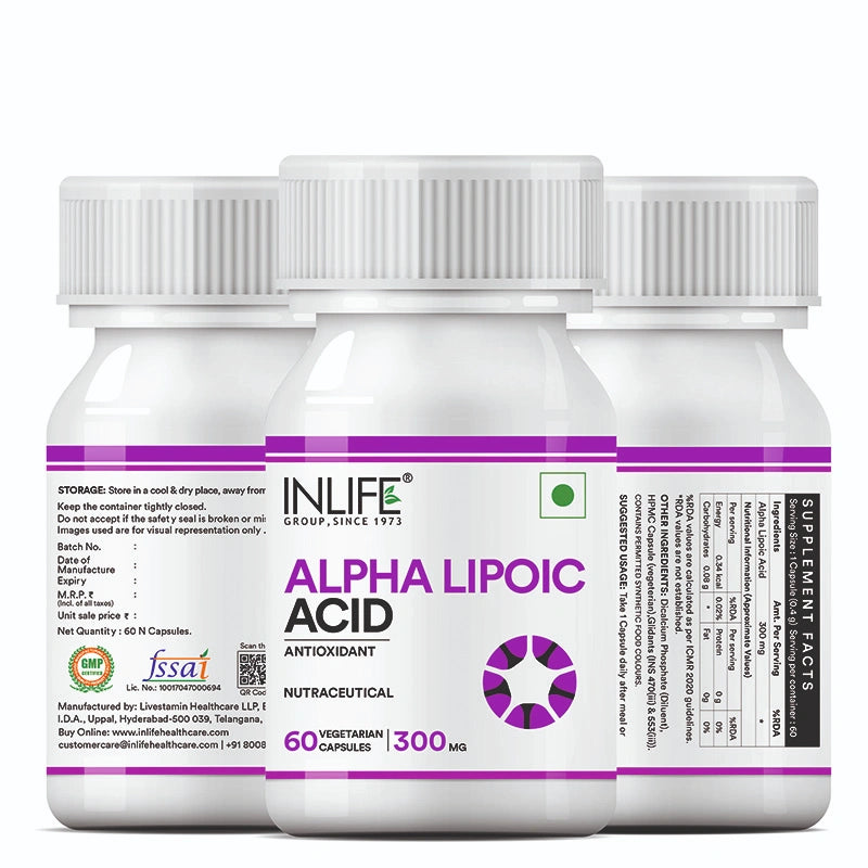 Inlife Alpha Lipoic Acid (ALA) 300mg Capsules