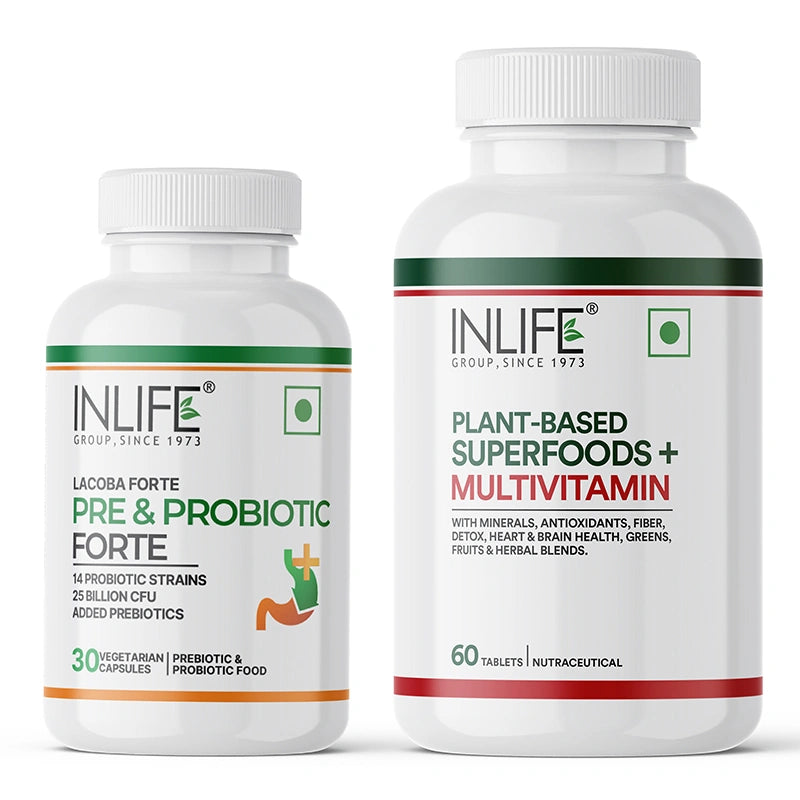 Prebiotic & Probiotic With Plant Based Multivitamin Daily need Combo