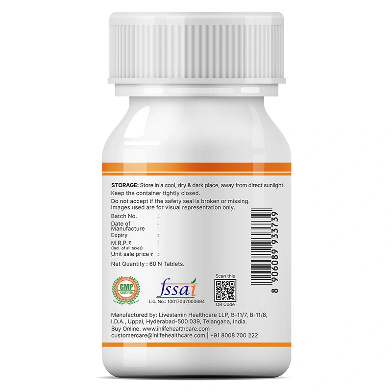 Inlife Turmeric Curcumin Supplement with Ginger & Black Pepper, 1605 mg, Natural Antioxidant Formula, Veg. Tablets