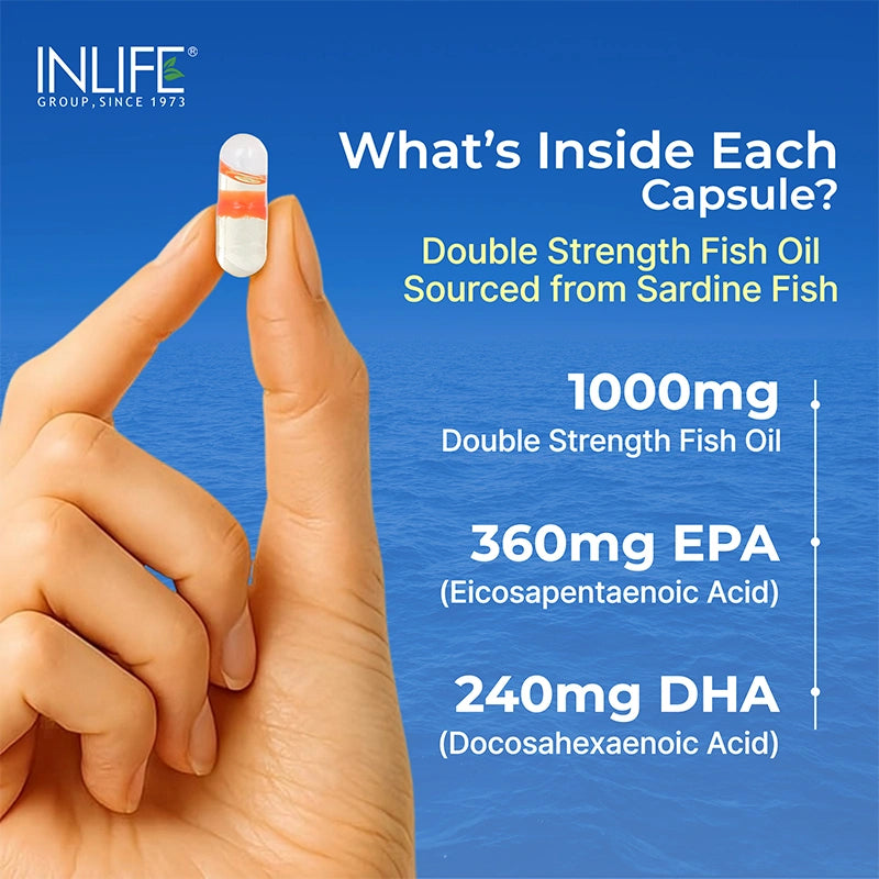 Inlife Fish Oil Double Strength Liquid Filled Capsules