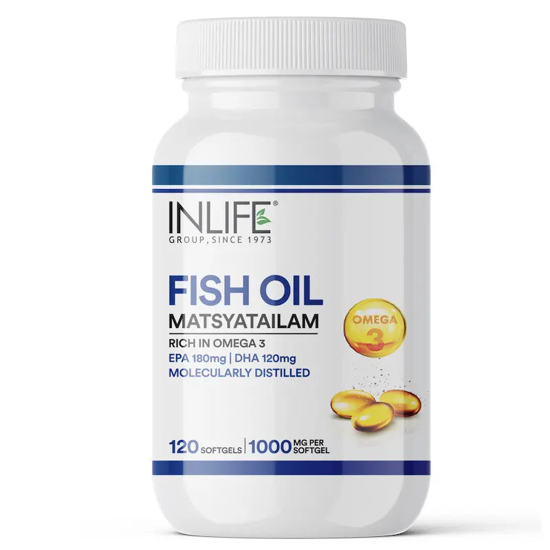 Inlife Fish Oil Capsules Omega 3 Supplement | 1000mg | 60 Softgels