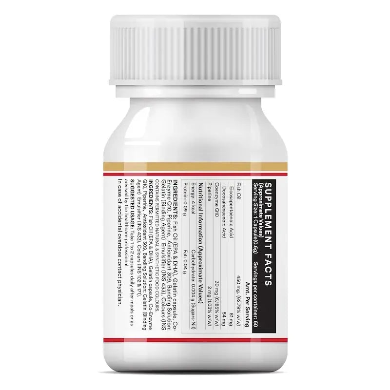 Inlife Fish Oil with CoQ10 Supplement | Liquid Filled Capsules