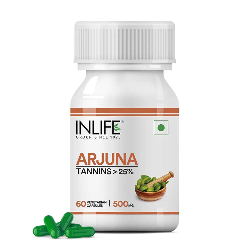 Inlife Arjuna Extract Supplement|500mg| 60 Veg. Capsules