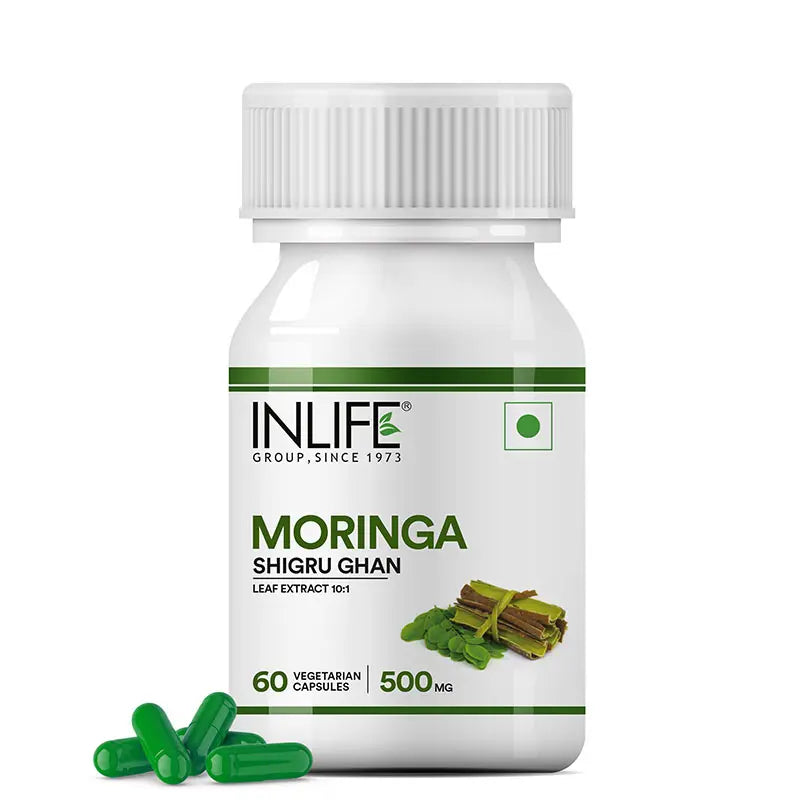 Inlife Moringa Leaf Extract Supplement | 500 mg | Veg. Capsules.