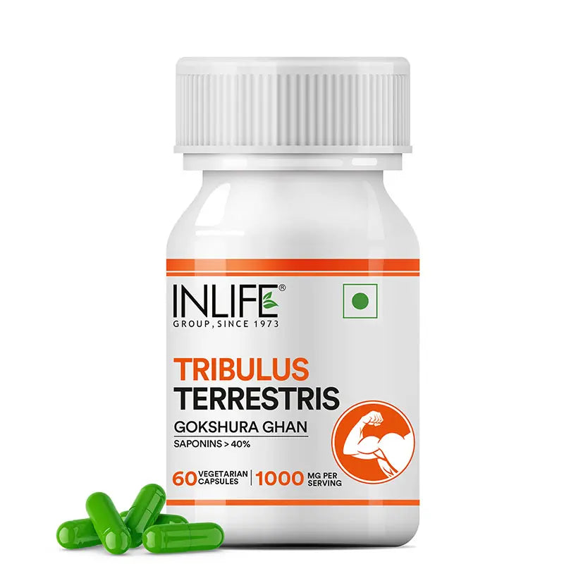 Inlife Tribulus Terrestris Extract (Gokshura) Supplement | 500mg | 60 Veg. Capsules