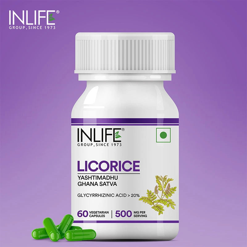 Inlife Licorice Root Supplement | Veg. Capsules