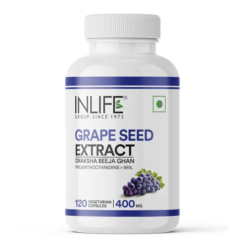 Inlife Grape Seed Extract (Proanthocyanidins > 95%)|400mg| Veg Capsules