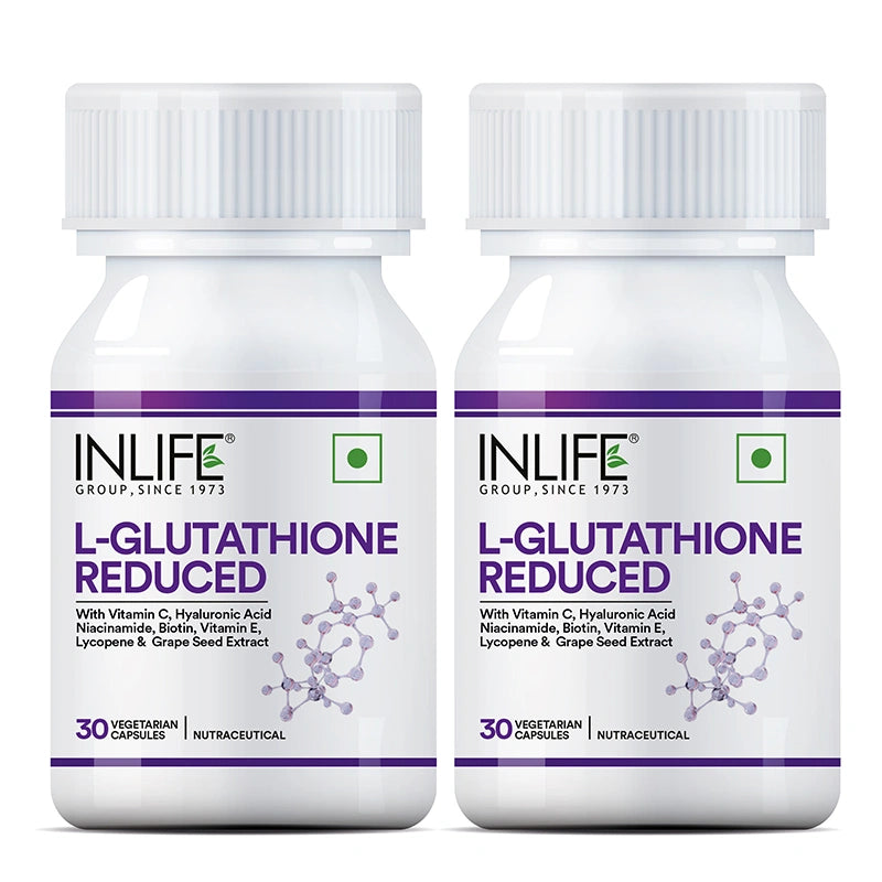 INLIFE L-Glutathione reduced capsules pack of 2 bottles