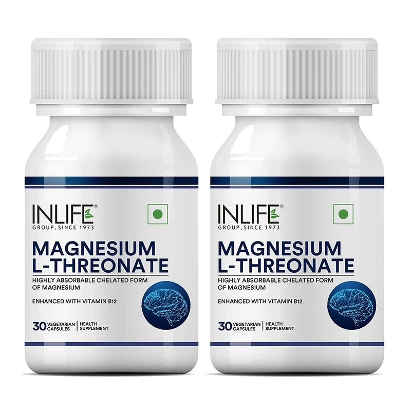 Inlife Magnesium L-Threonate-Capsules, High-Absorption Magnesium for Brain Wellness, Veg. Capsules