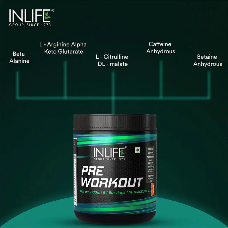 Inlife Pre-Workout Supplement | 200gms