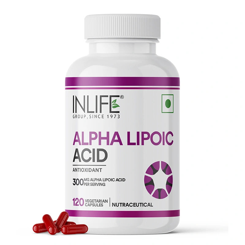 Inlife Alpha Lipoic Acid 120 Capsules Front Bottle.Image