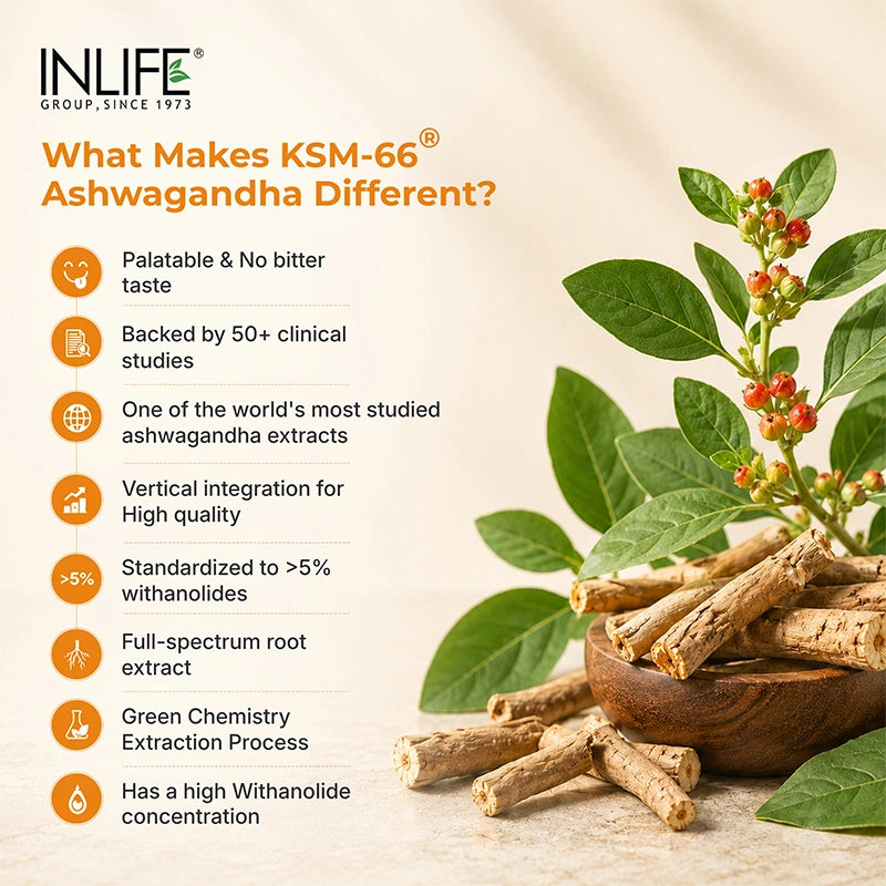 Inlife Ashwagandha KSM-66® capsules key features .image