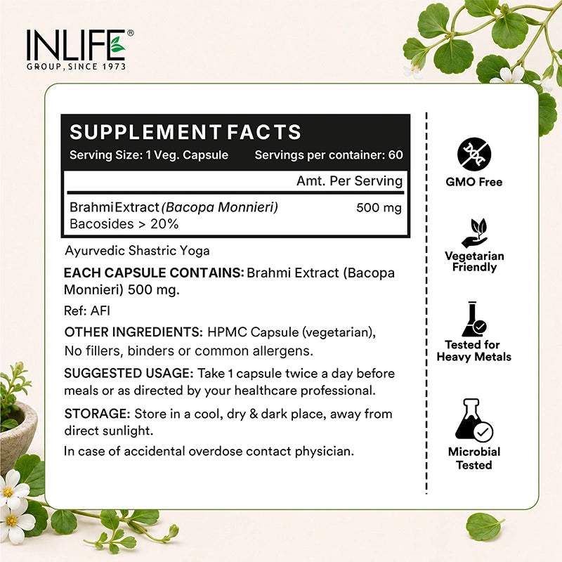 Inlife-Brahmi extract supplements facts .image