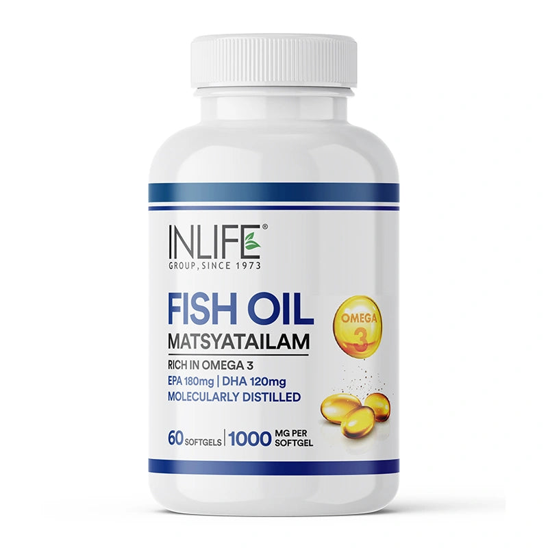 Inlife Fish oil softgels front bottle .image